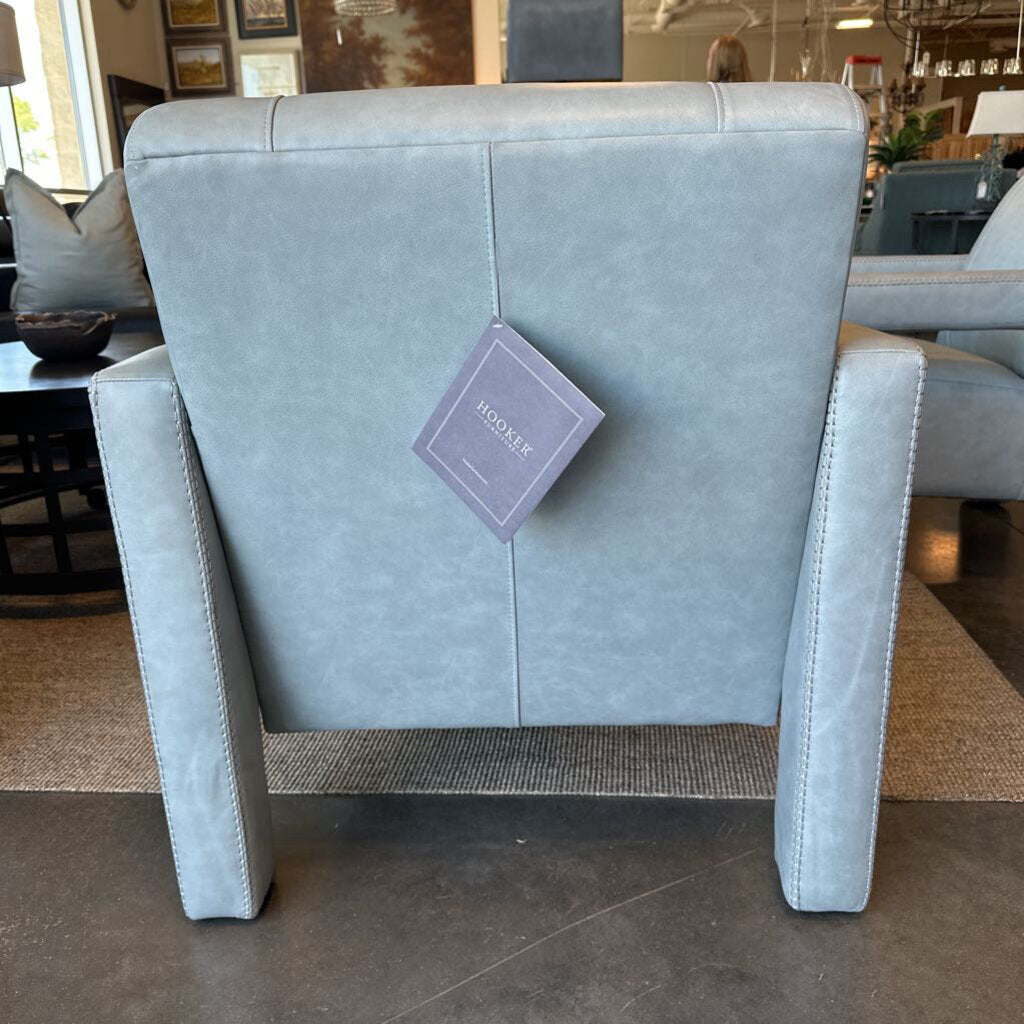 Hooker Covette Amani Blue Leather Chair- Pair - 32.5X34.5X32.5H