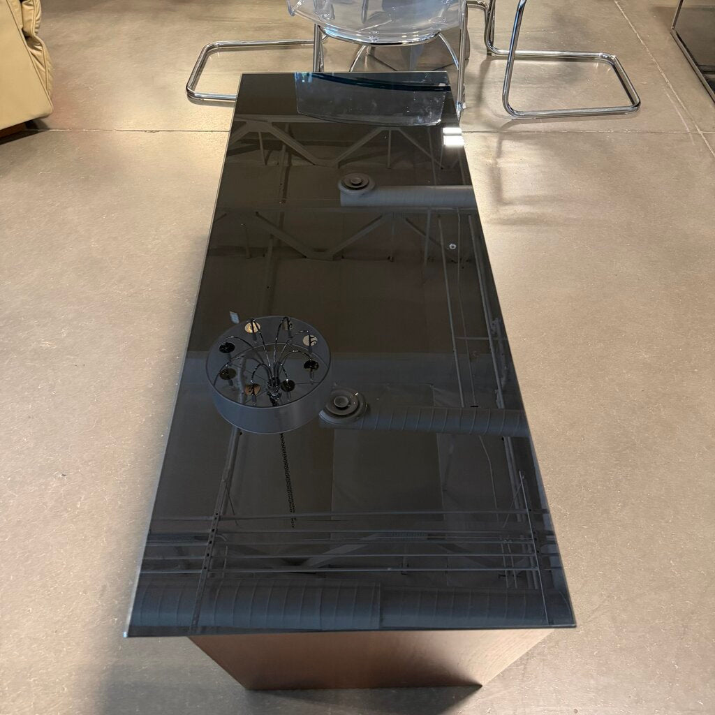 Wood & Smoked Glass TV Stand- 48X18X21H