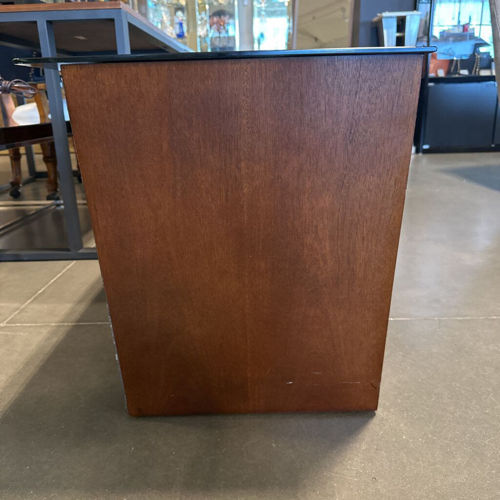 Wood & Smoked Glass TV Stand- 48X18X21H