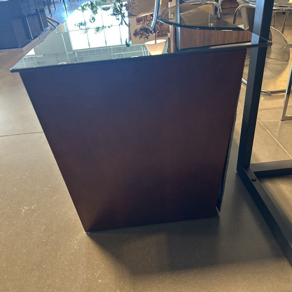 Wood & Smoked Glass TV Stand- 48X18X21H