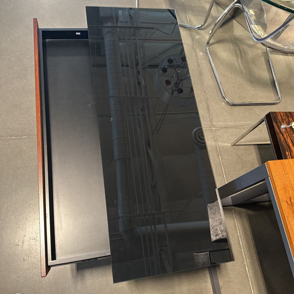 Wood & Smoked Glass TV Stand- 48X18X21H