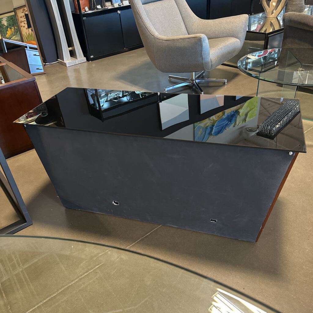 Wood & Smoked Glass TV Stand- 48X18X21H