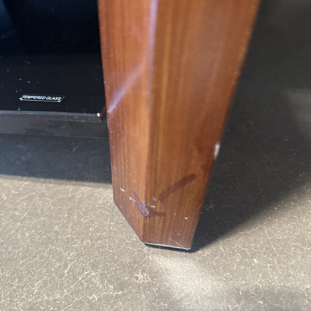 Wood & Smoked Glass TV Stand- 48X18X21H
