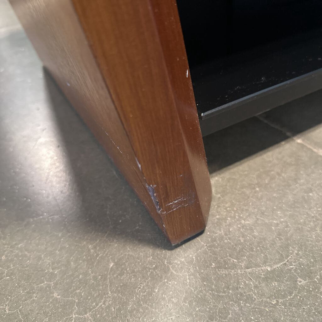 Wood & Smoked Glass TV Stand- 48X18X21H