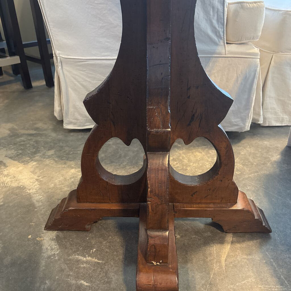 Antique Square Side Table W/Scrolled Legs - 27.5X27H