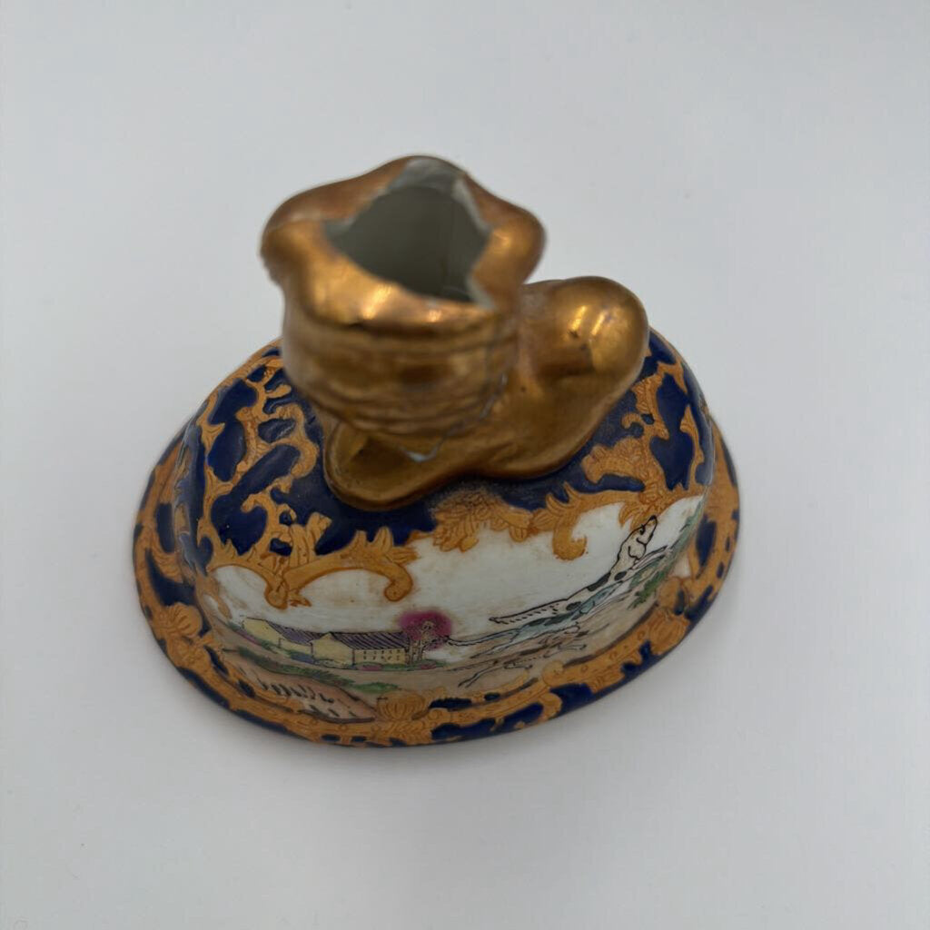 Vintage Chinoiserie Ginger Jar W/ Lid- 9X5X17- AS IS