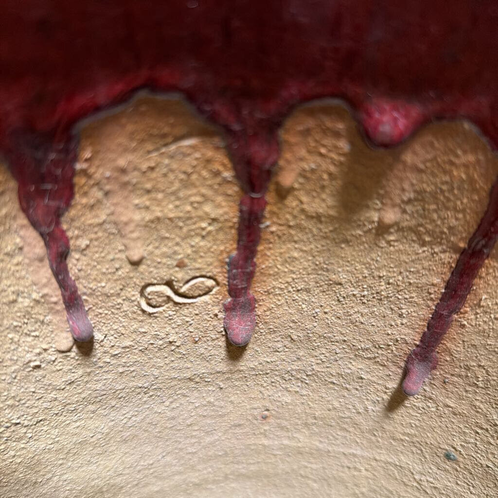 Glazed Red & Tan Pot- 14X14X17.5H- AS IS