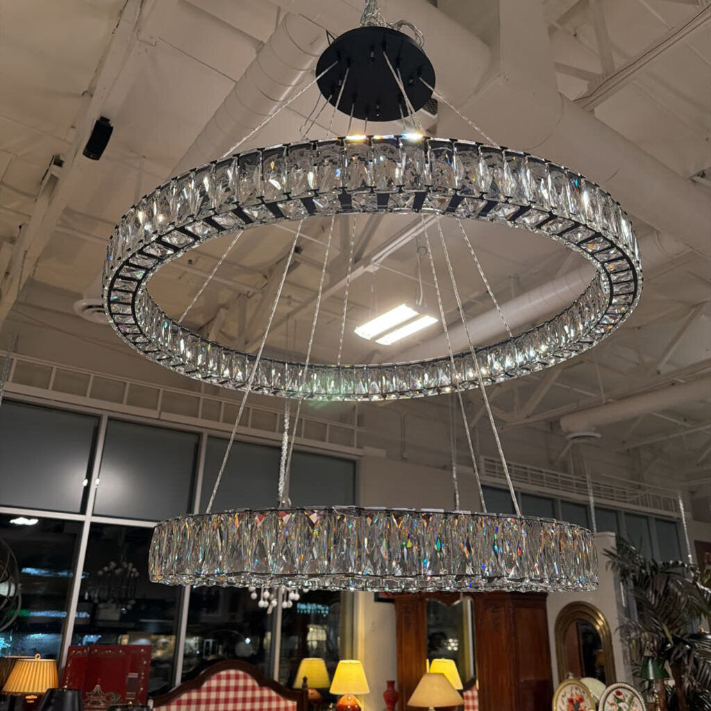 Indigo Home 32 inch LED Double Ring Chandelier- 32X80 (adjustable to 19)