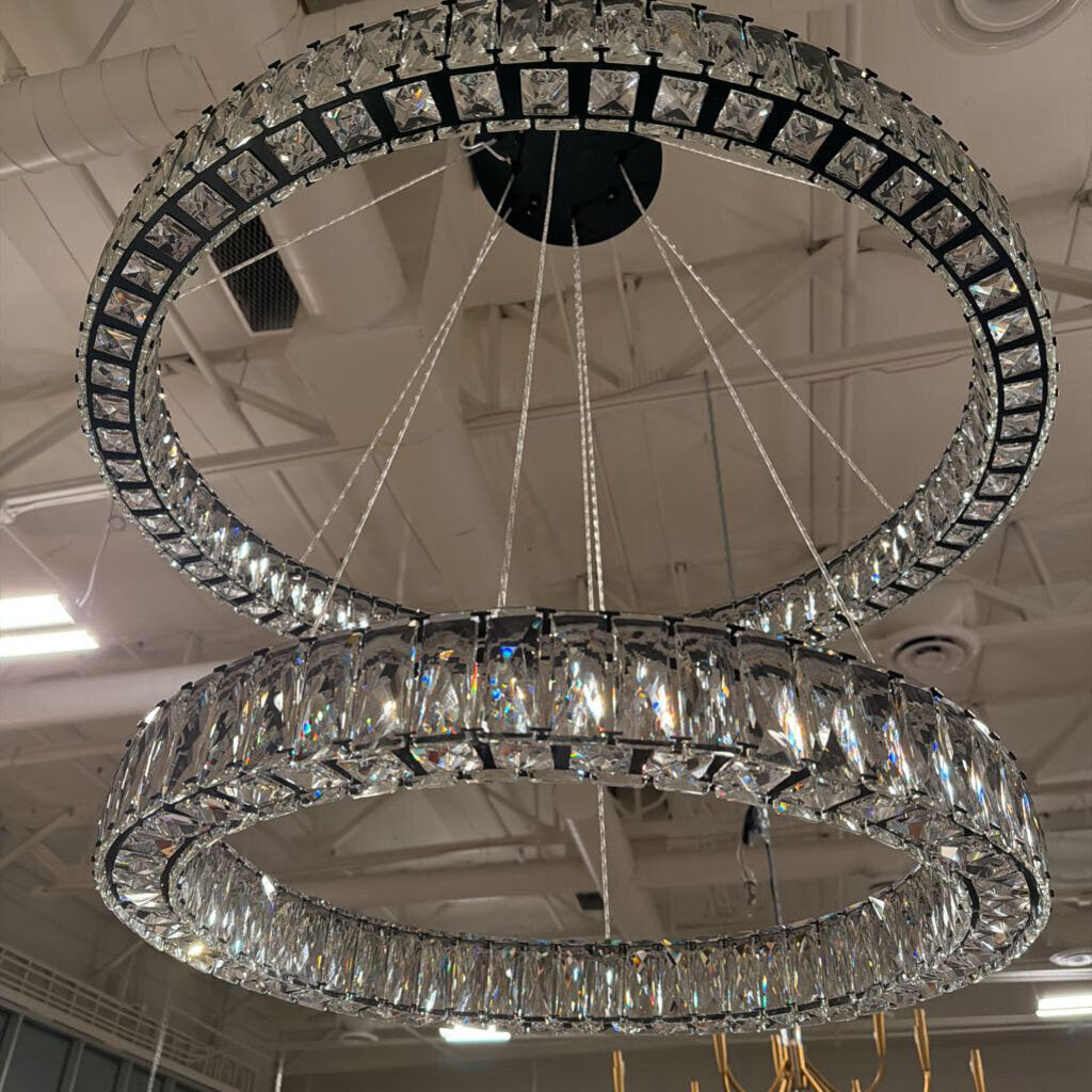 Indigo Home 32 inch LED Double Ring Chandelier- 32X80 (adjustable to 19)
