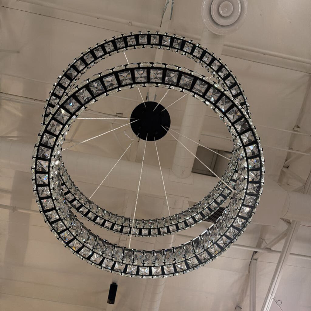 Indigo Home 32 inch LED Double Ring Chandelier- 32X80 (adjustable to 19)