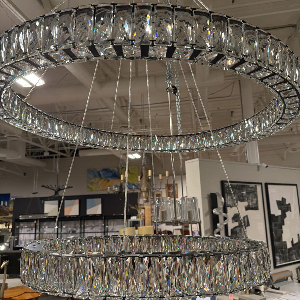 Indigo Home 32 inch LED Double Ring Chandelier- 32X80 (adjustable to 19)