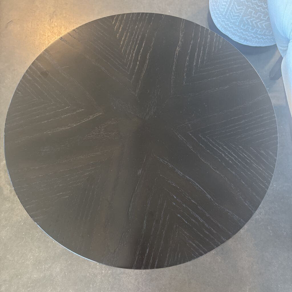 Ebonized French Gueridan Style Dark Wood End Table- 22X26.5H