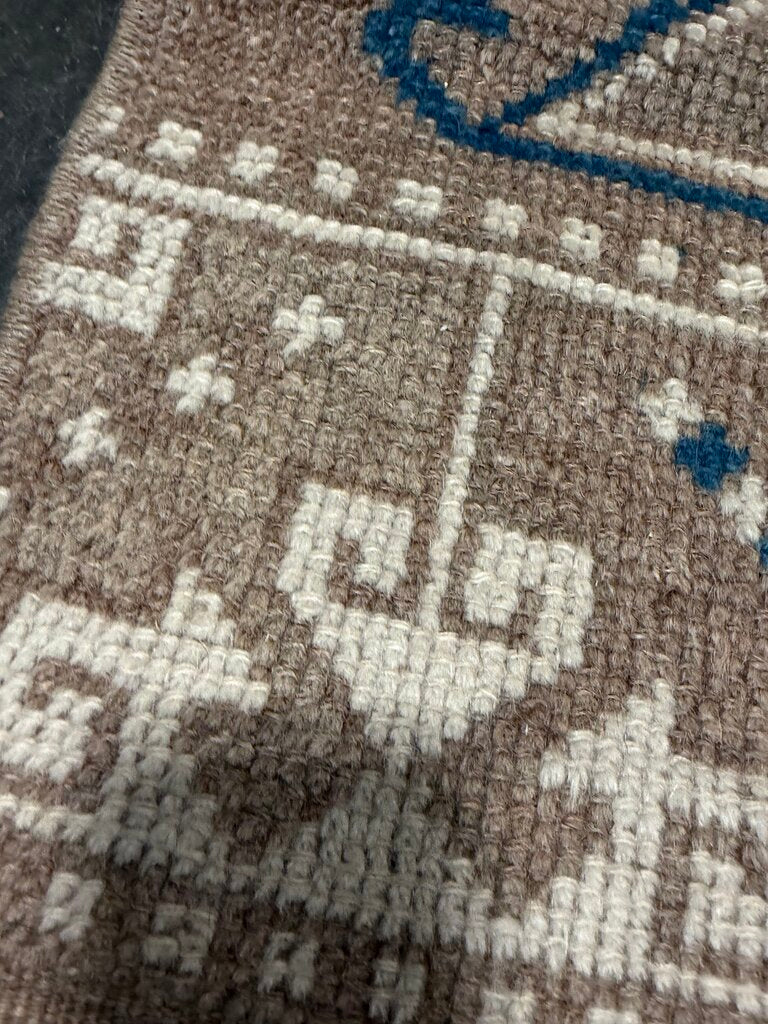 Turkish Oushak Tan & Blue Rug- 68X30
