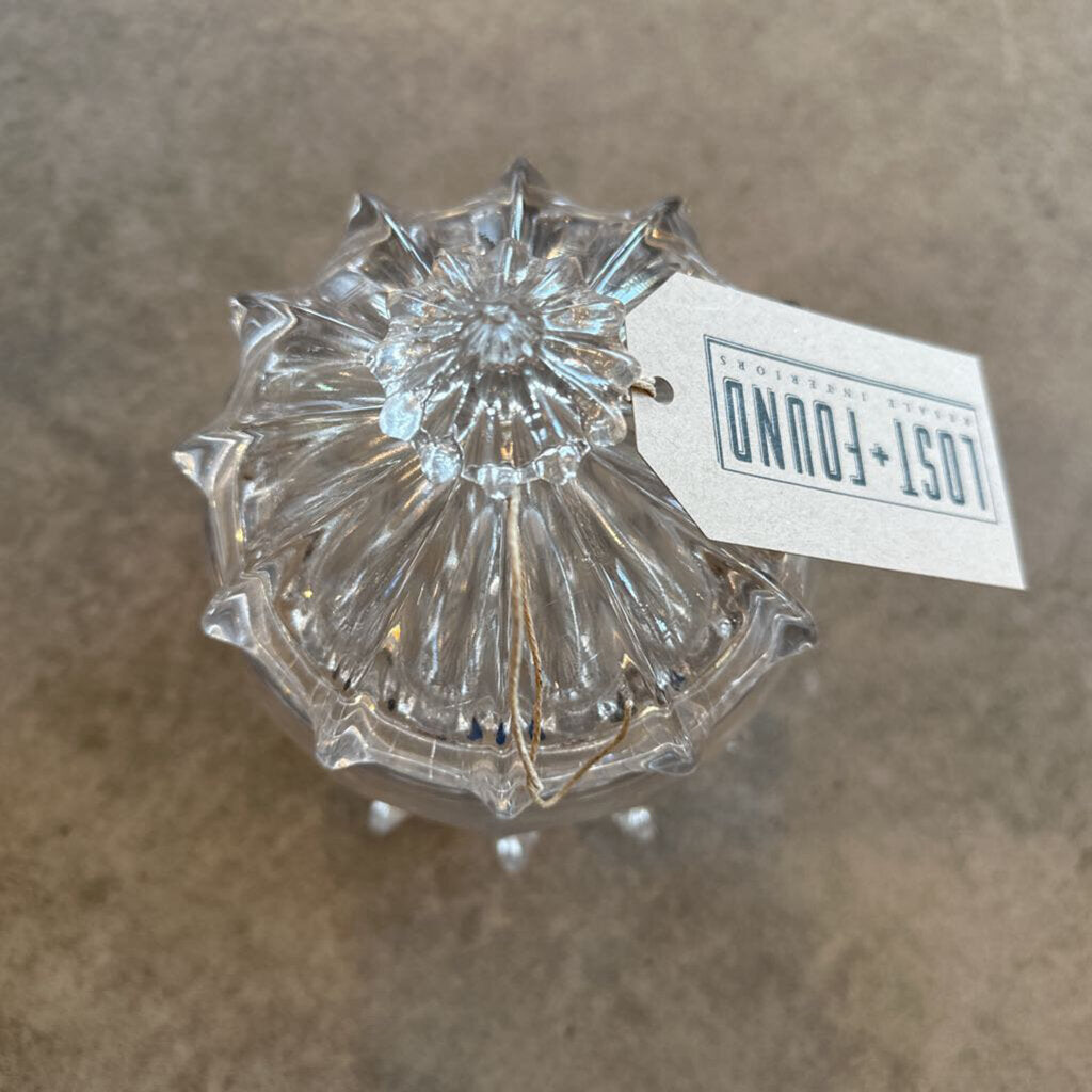 Vintage Pressed Glass Canister W/ Lid- 6X9H