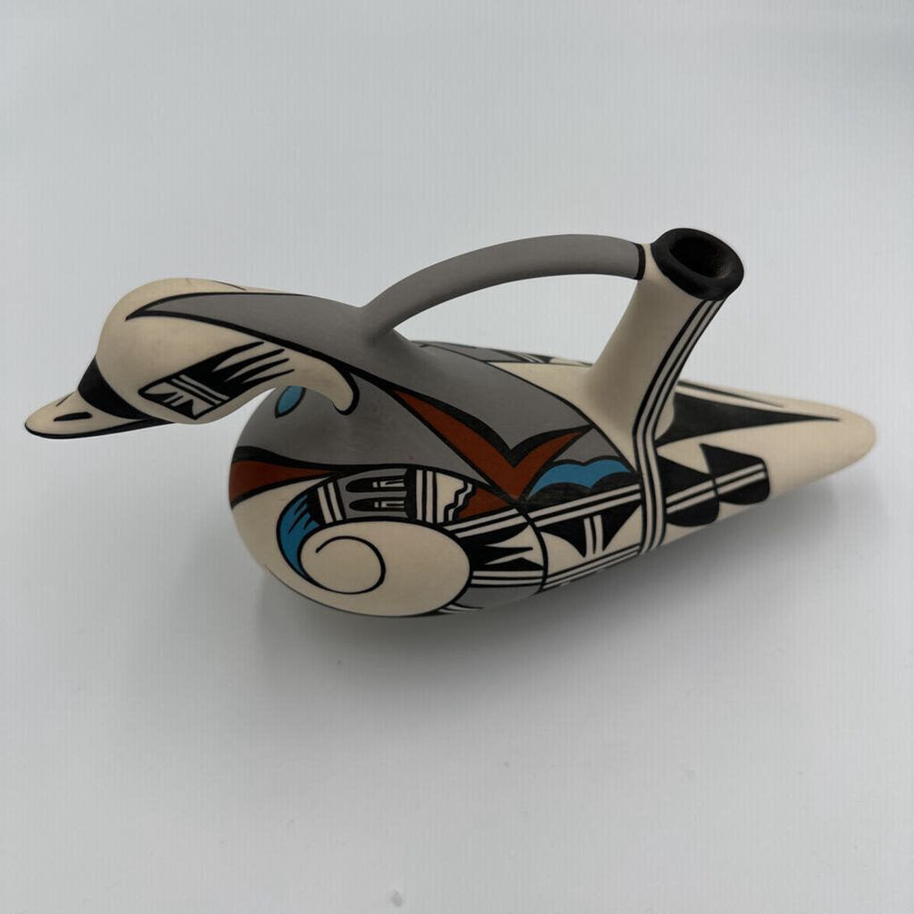 Hopi Bird Hand Painted Duck Pitcher- 9.5X3.5X4.5H