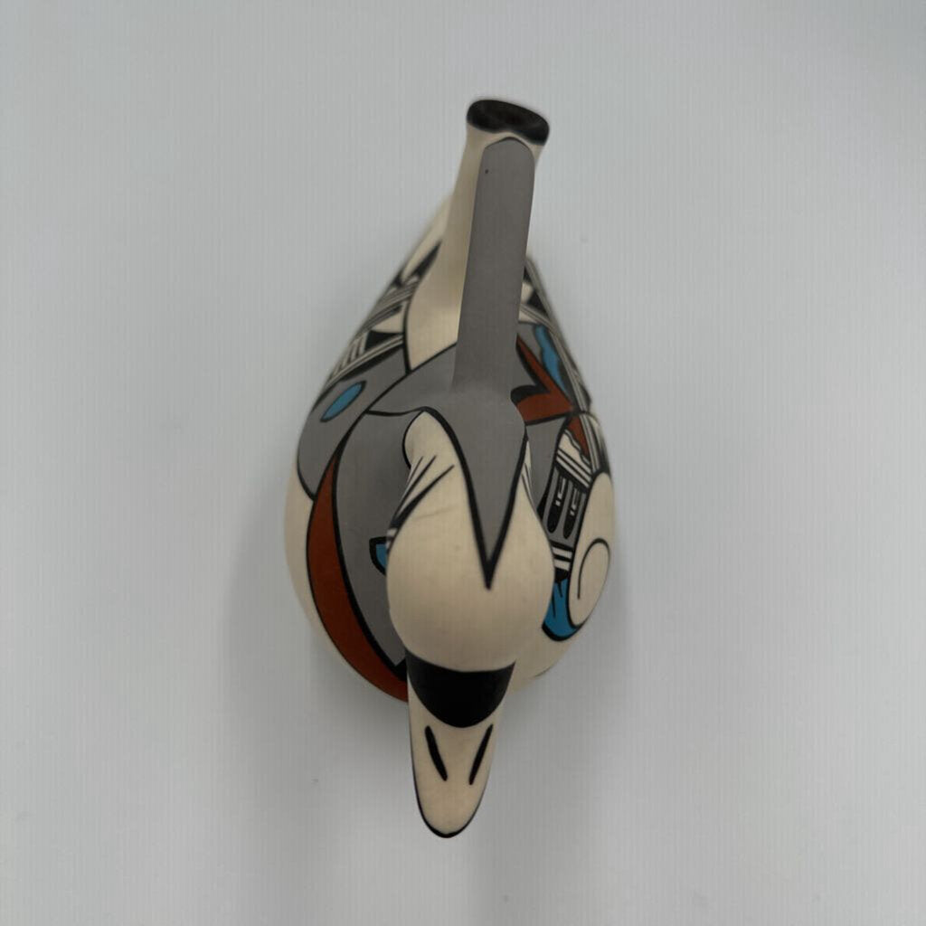 Hopi Bird Hand Painted Duck Pitcher- 9.5X3.5X4.5H