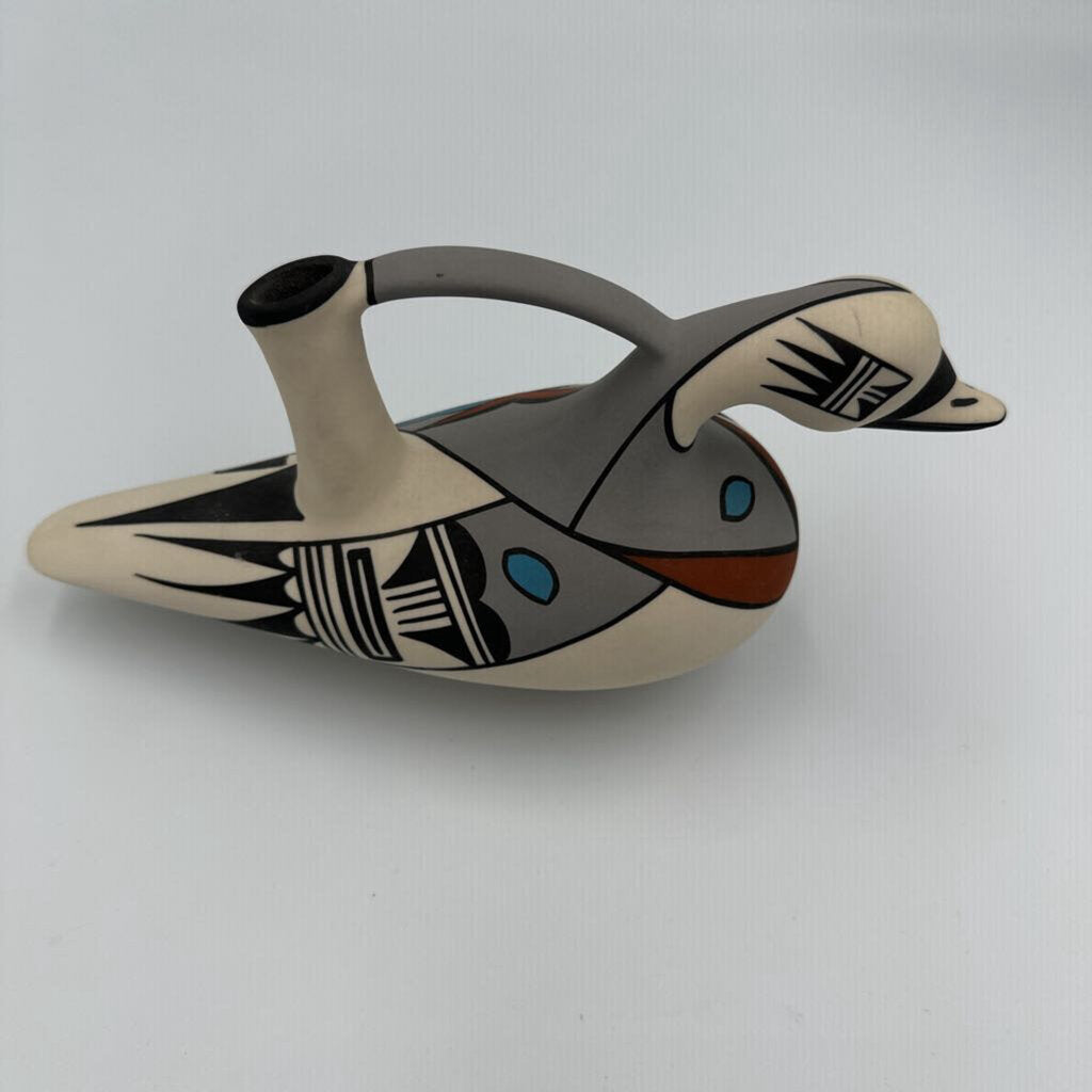 Hopi Bird Hand Painted Duck Pitcher- 9.5X3.5X4.5H