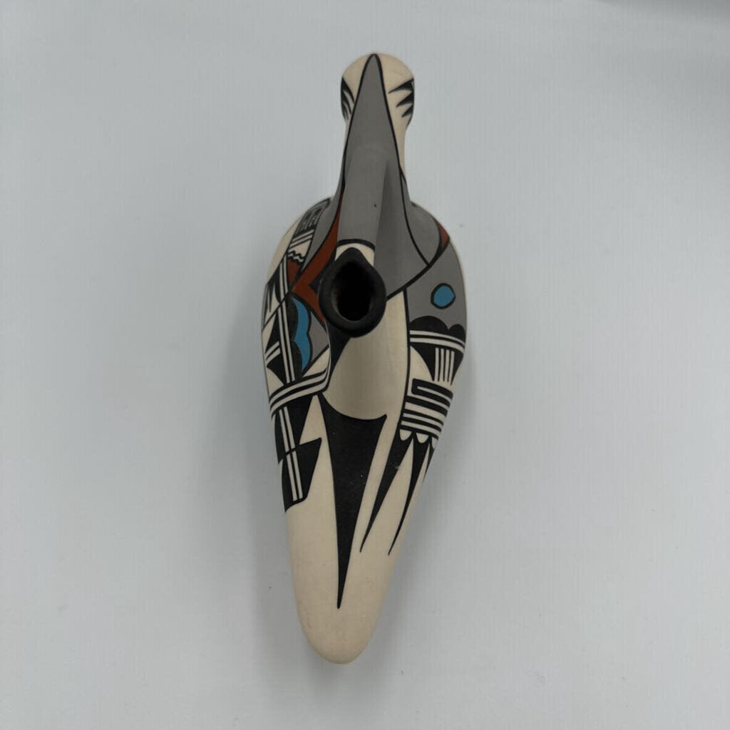 Hopi Bird Hand Painted Duck Pitcher- 9.5X3.5X4.5H