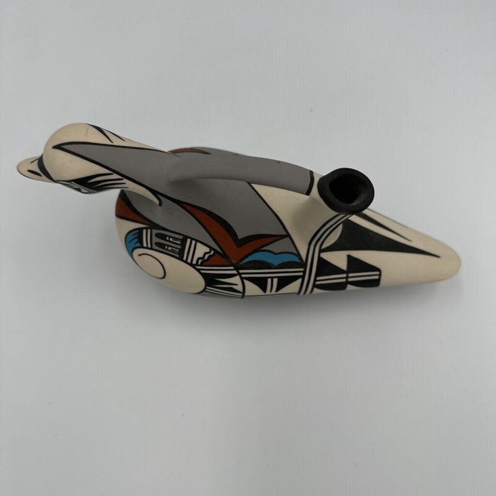 Hopi Bird Hand Painted Duck Pitcher- 9.5X3.5X4.5H