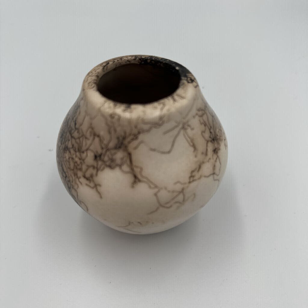 Navajo Horsehair Pottery Vase- 3.5X3H