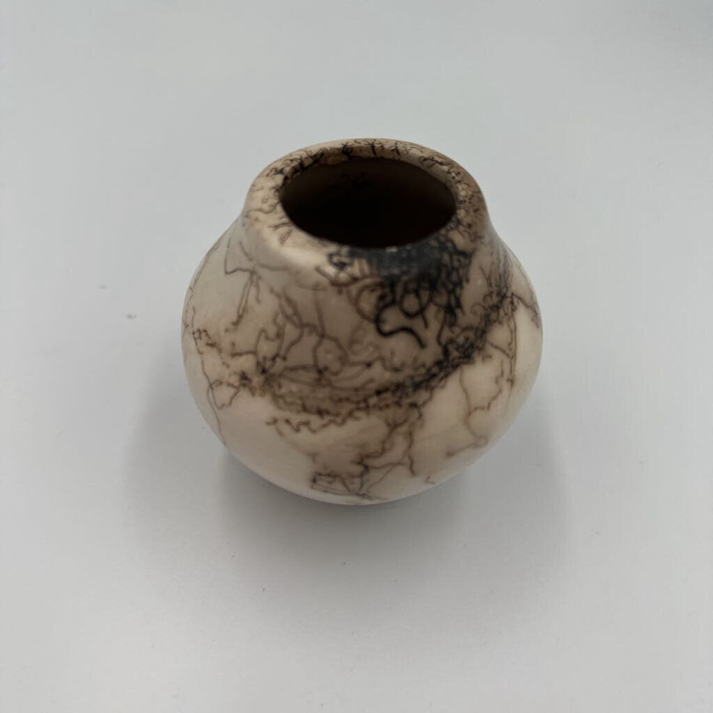 Navajo Horsehair Pottery Vase- 3.5X3H