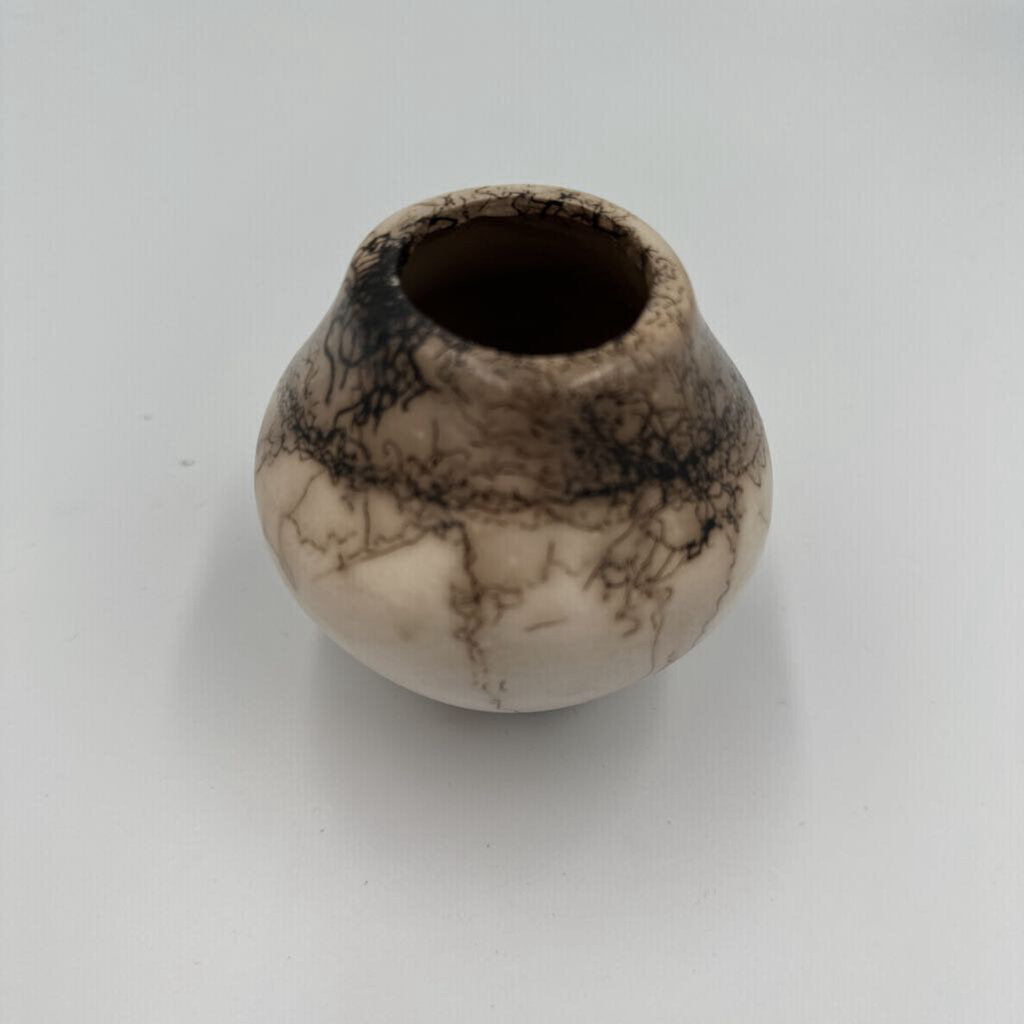Navajo Horsehair Pottery Vase- 3.5X3H