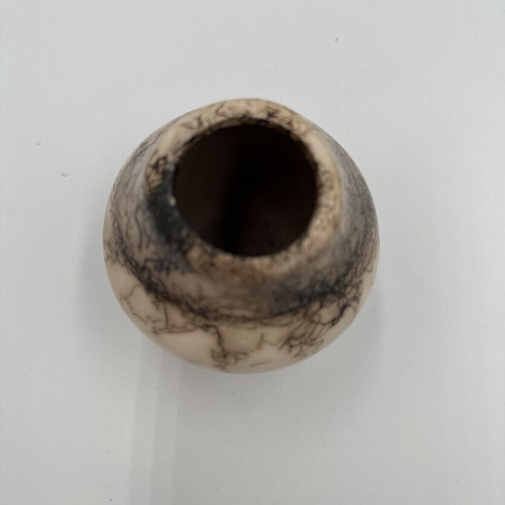 Navajo Horsehair Pottery Vase- 3.5X3H