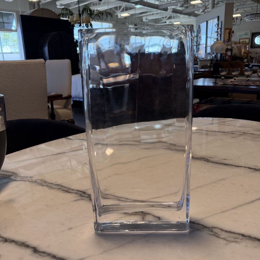 Rectangular Glass Vase- 8X2.5X16H