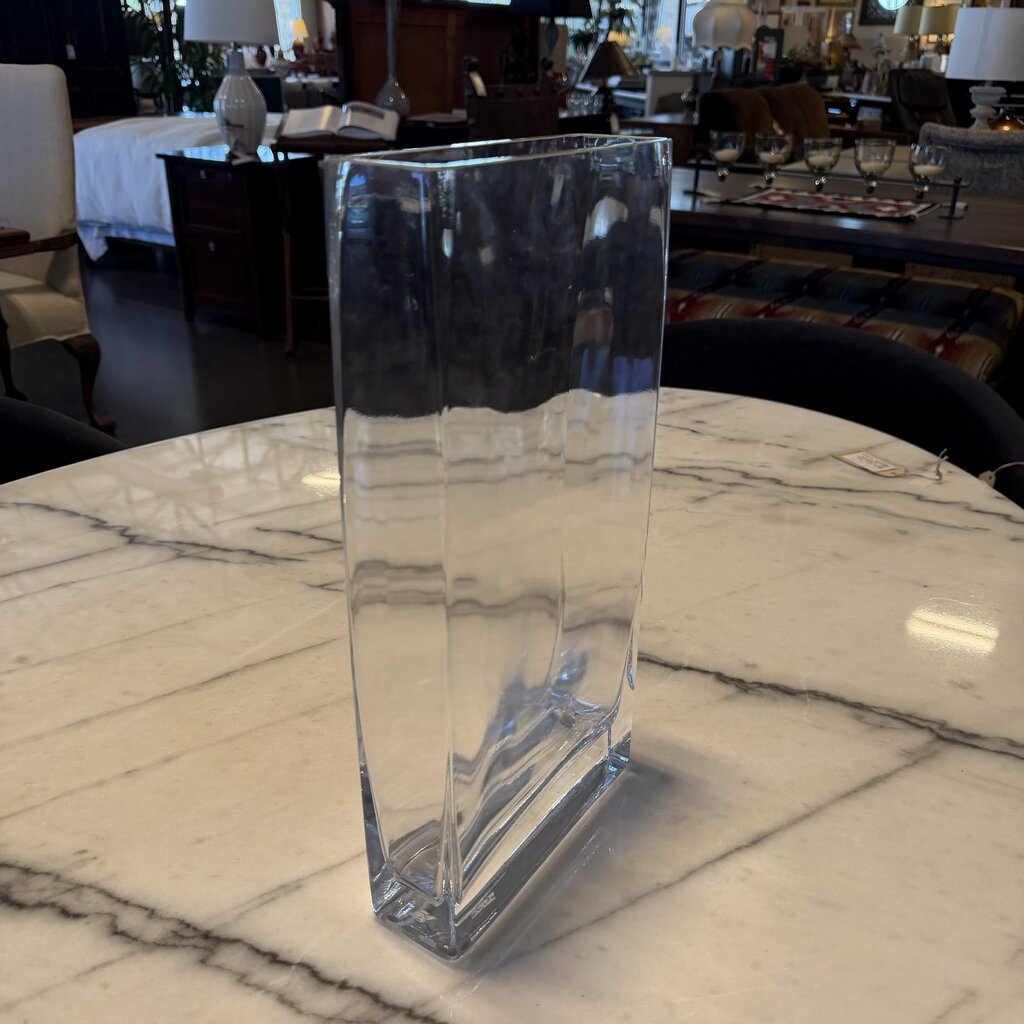 Rectangular Glass Vase- 8X2.5X16H