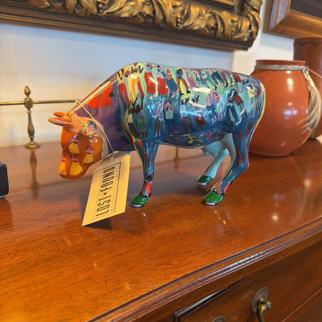 Cow Parade Summertime Figurine- 9.5X4X6.5H