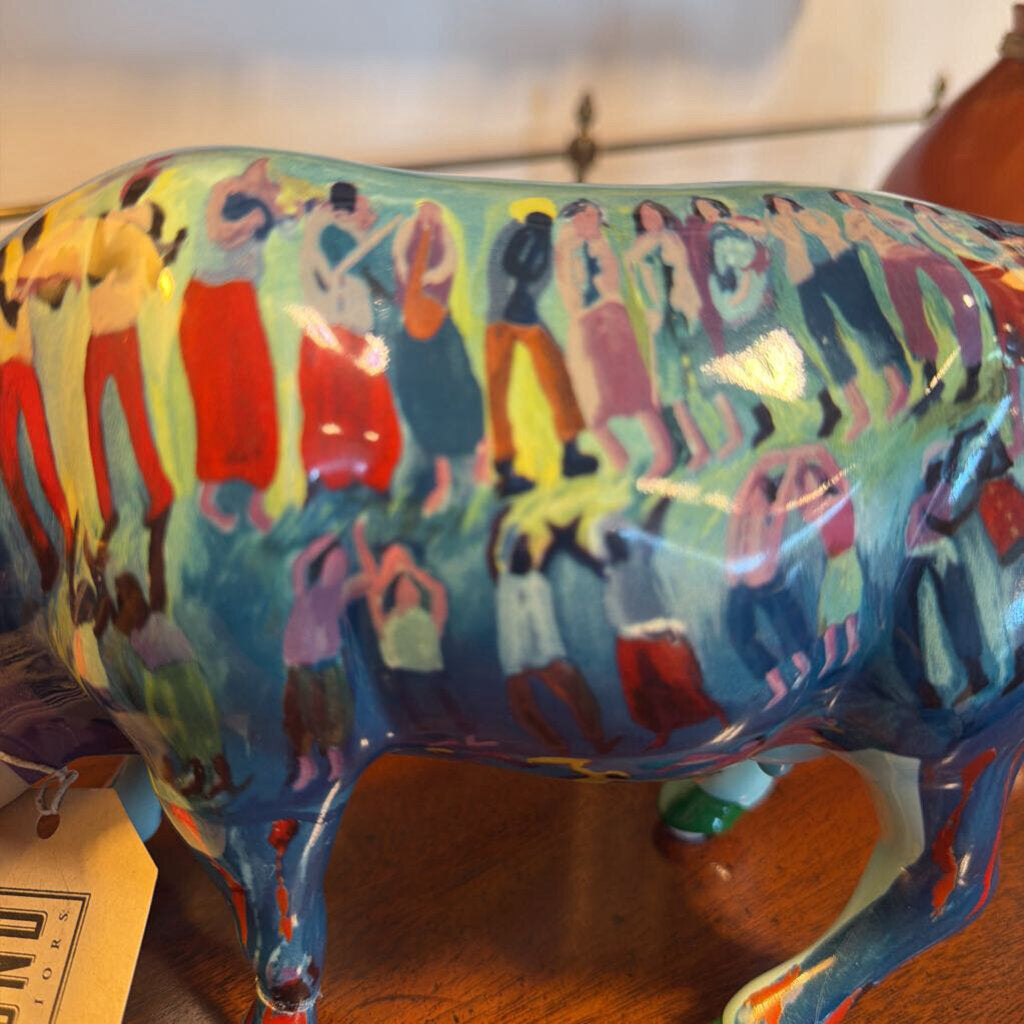 Cow Parade Summertime Figurine- 9.5X4X6.5H