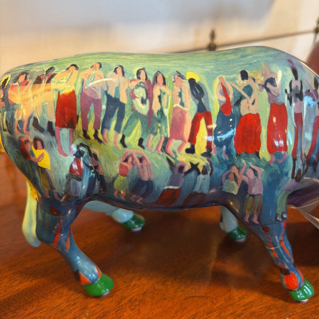 Cow Parade Summertime Figurine- 9.5X4X6.5H