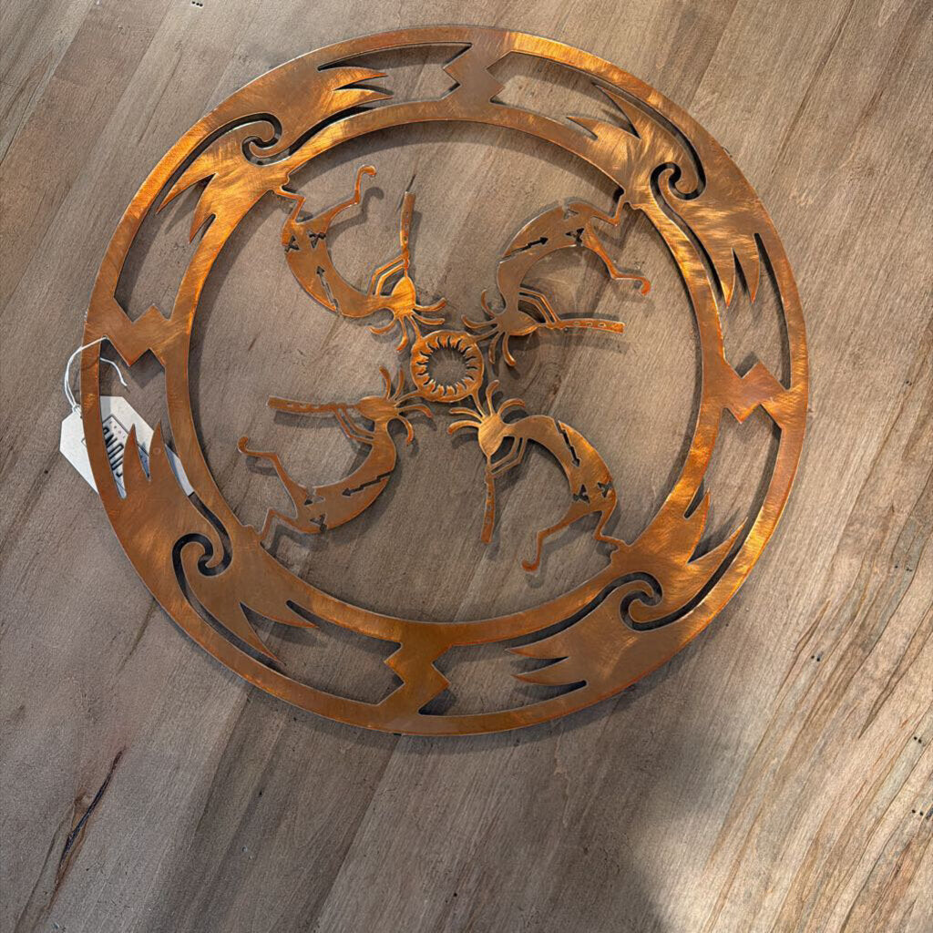 Kokopelli Copper Finish Round Wall Art - .5X18H