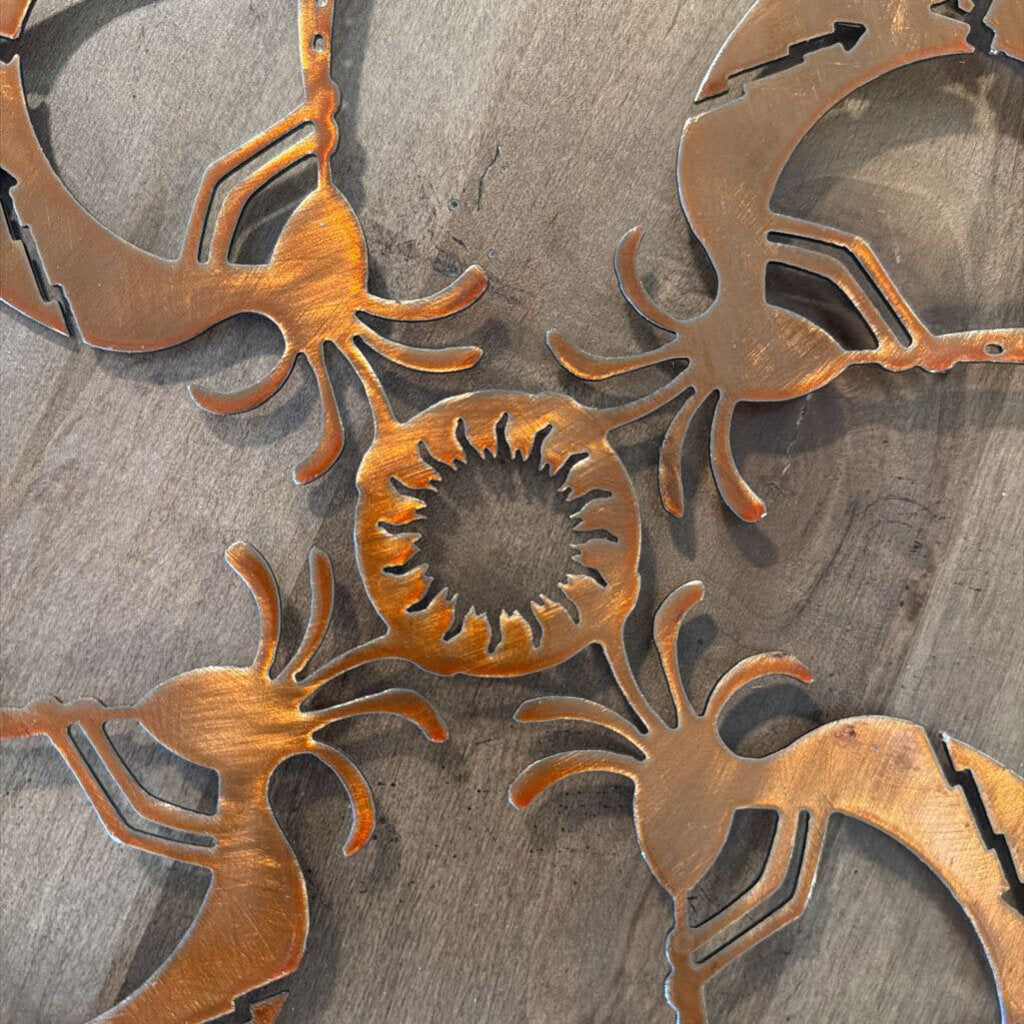 Kokopelli Copper Finish Round Wall Art - .5X18H
