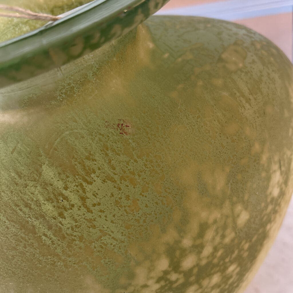 Green Distressed Finish Vase Made in Spain - 14X9X15H - AS IS