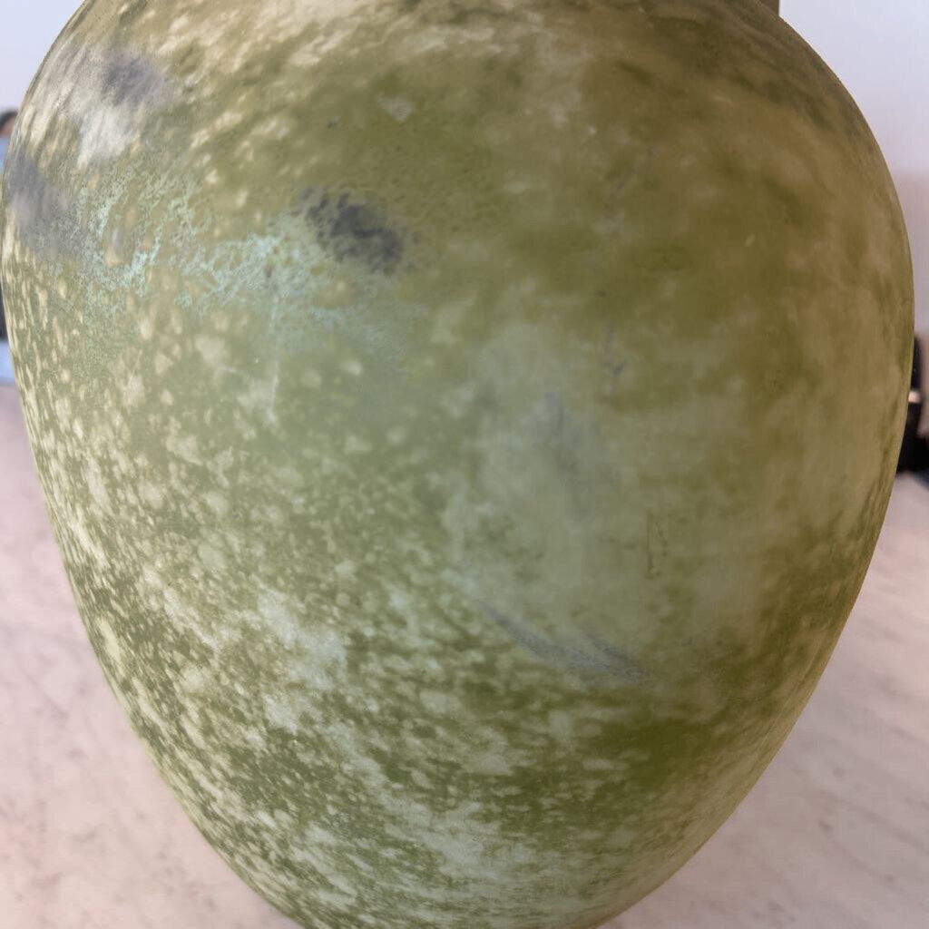 Green Distressed Finish Vase Made in Spain - 14X9X15H - AS IS