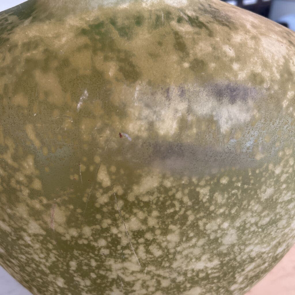 Green Distressed Finish Vase Made in Spain - 14X9X15H - AS IS