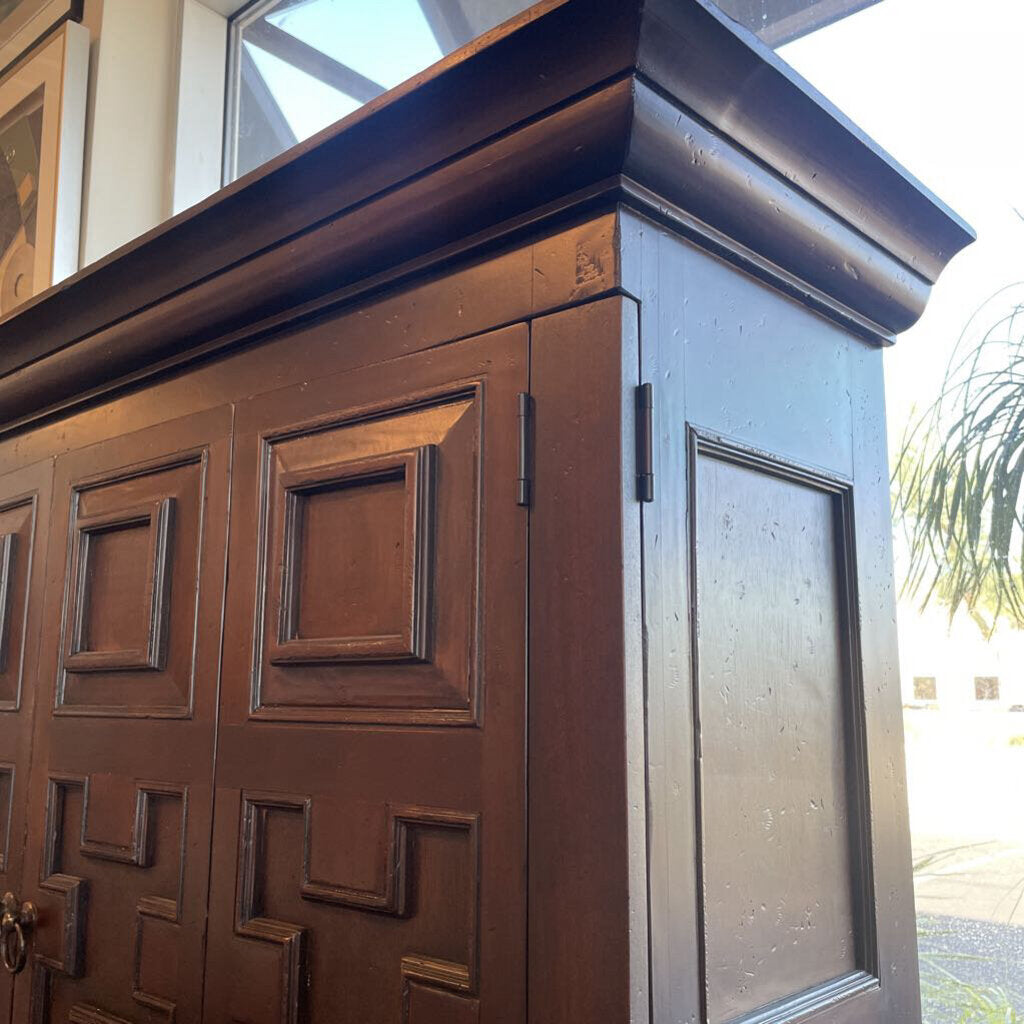 Vintage Spanish Style Mirrored Cabinet - 63X18X77H