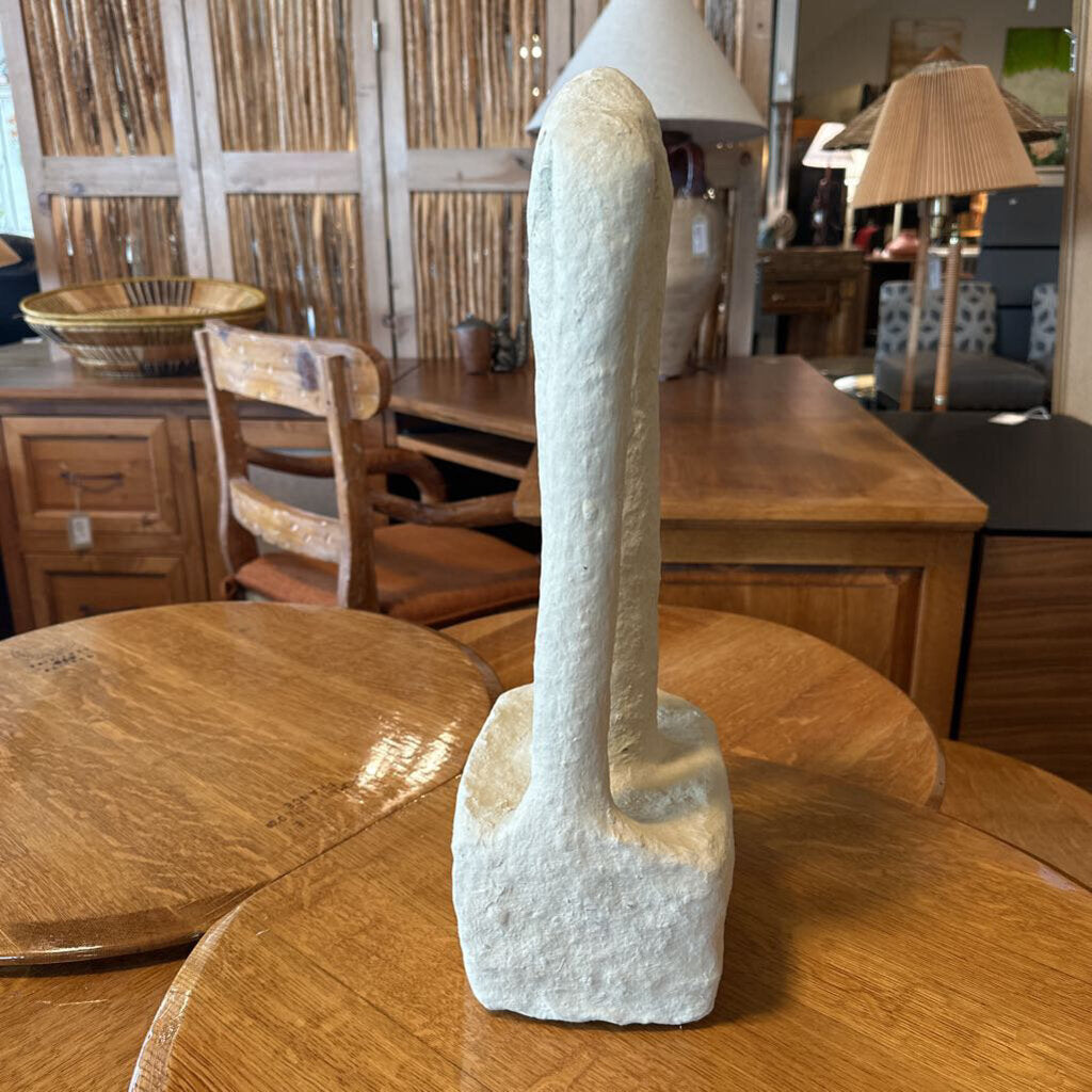 Cream Paper Mache 3 Column Sculpture - 8X6X17H