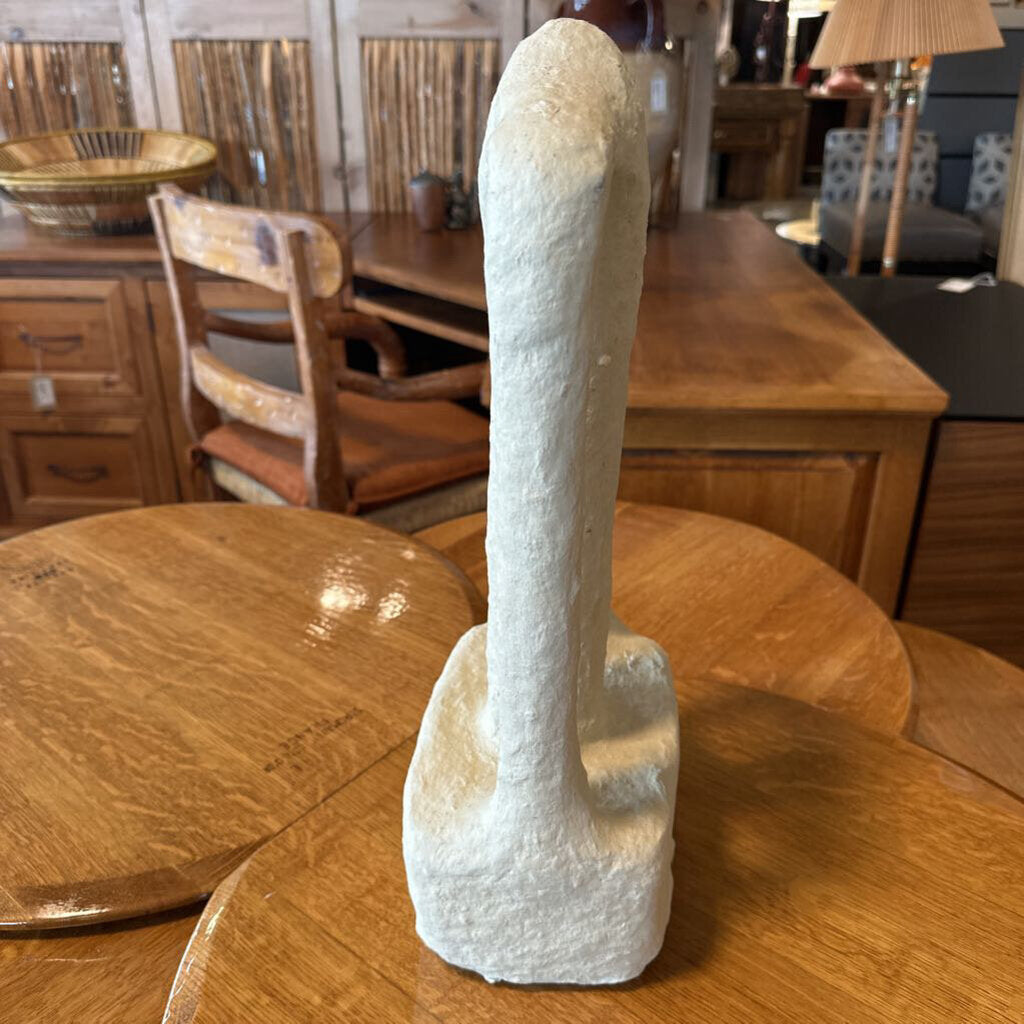 Cream Paper Mache 3 Column Sculpture - 8X6X17H
