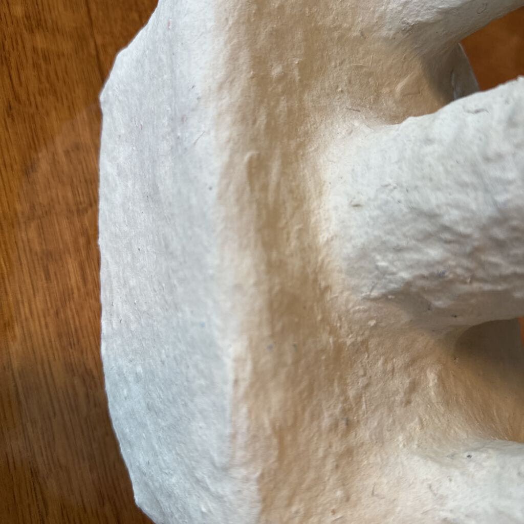 Cream Paper Mache 3 Column Sculpture - 8X6X17H