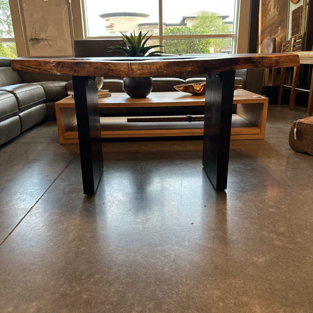 Live Edge Walnut Slab Desk/Table by Jeffrey Greene-57X37X30.5H