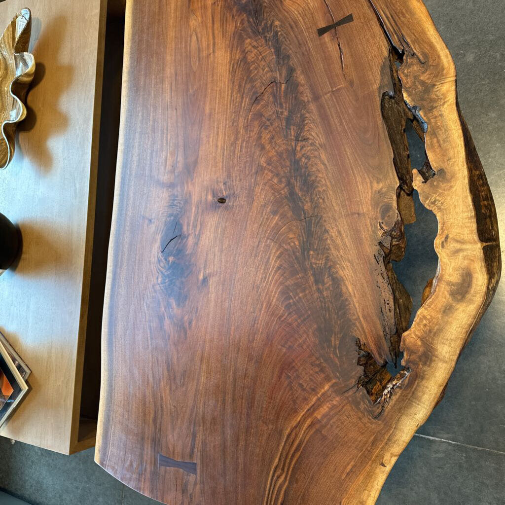 Live Edge Walnut Slab Desk/Table by Jeffrey Greene-57X37X30.5H