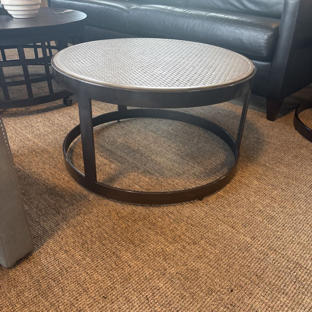 Hidden Treasures Concrete Round Coffee Table- 30X16.5H