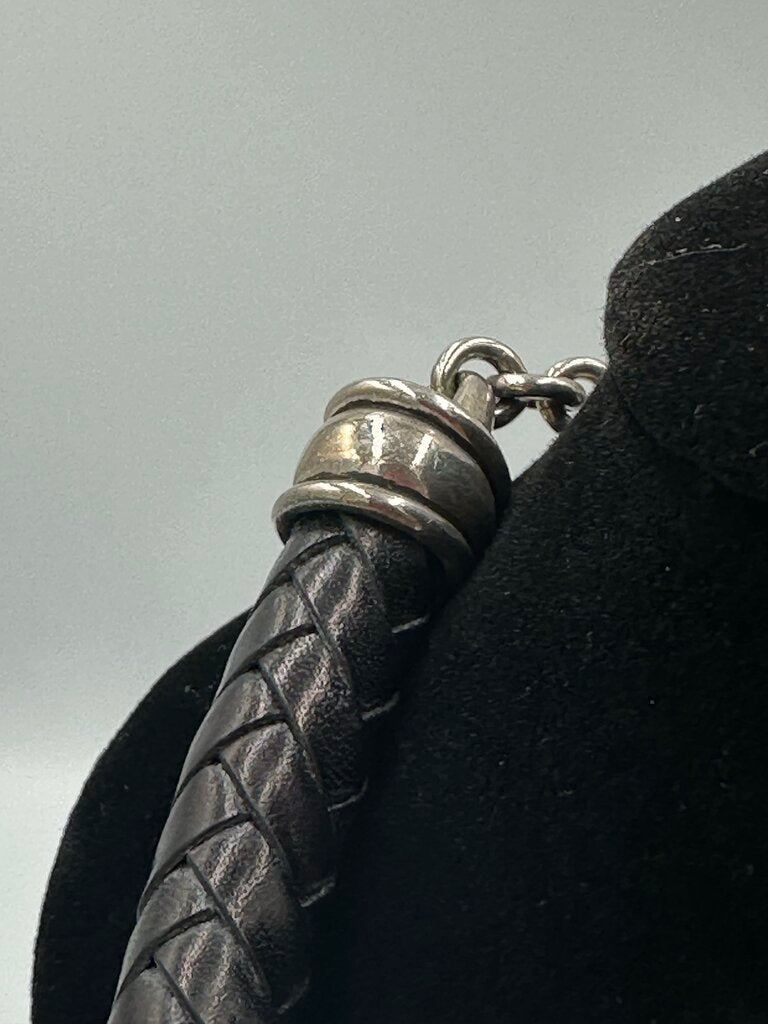 Vintage 1998 Kieselstein-Cord Silver Sun Leather Choker