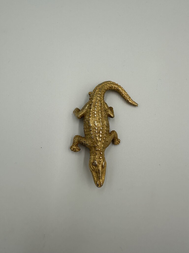 Vintage Gold-Tone Alligator Costume Brooch