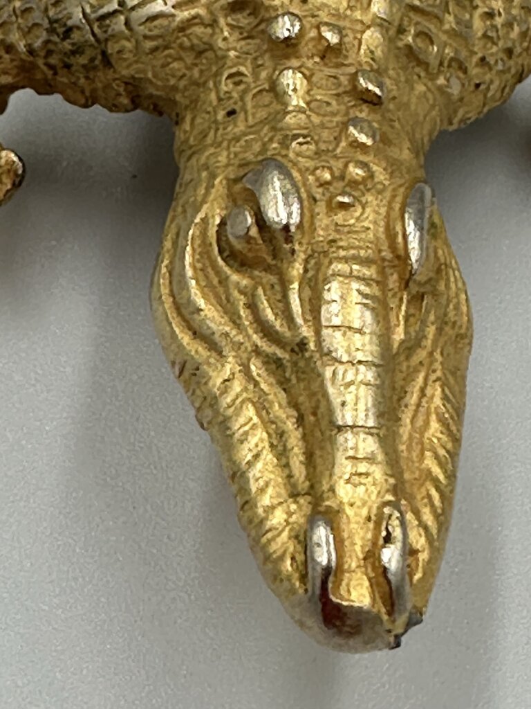 Vintage Gold-Tone Alligator Costume Brooch