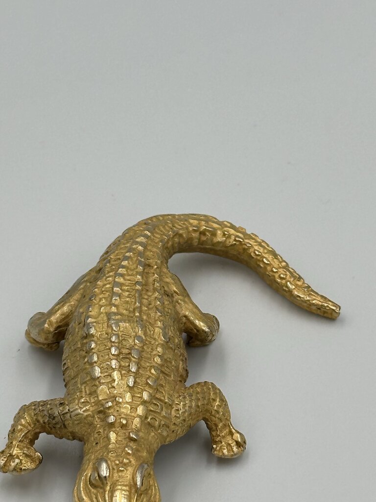 Vintage Gold-Tone Alligator Costume Brooch