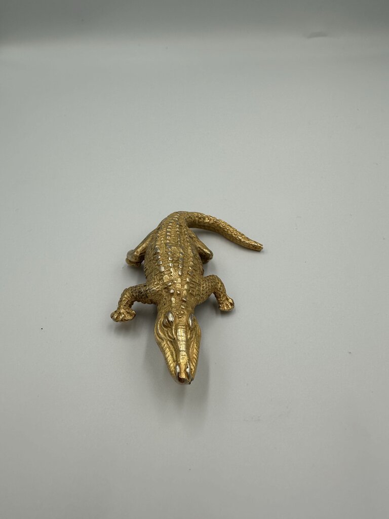 Vintage Gold-Tone Alligator Costume Brooch