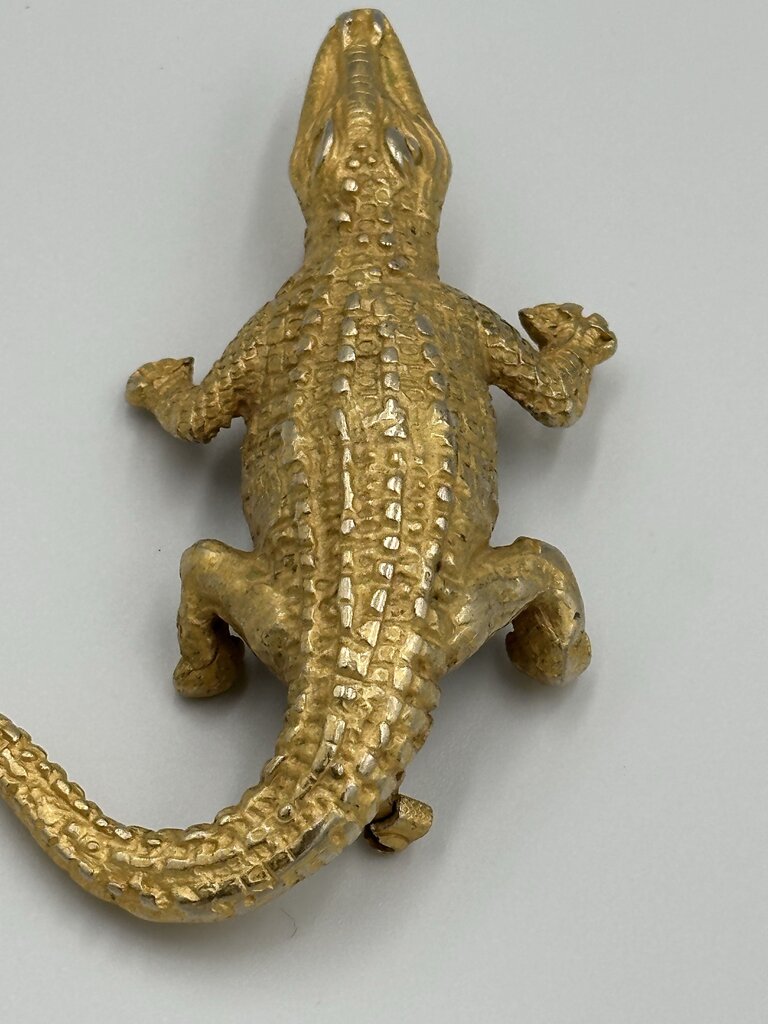 Vintage Gold-Tone Alligator Costume Brooch